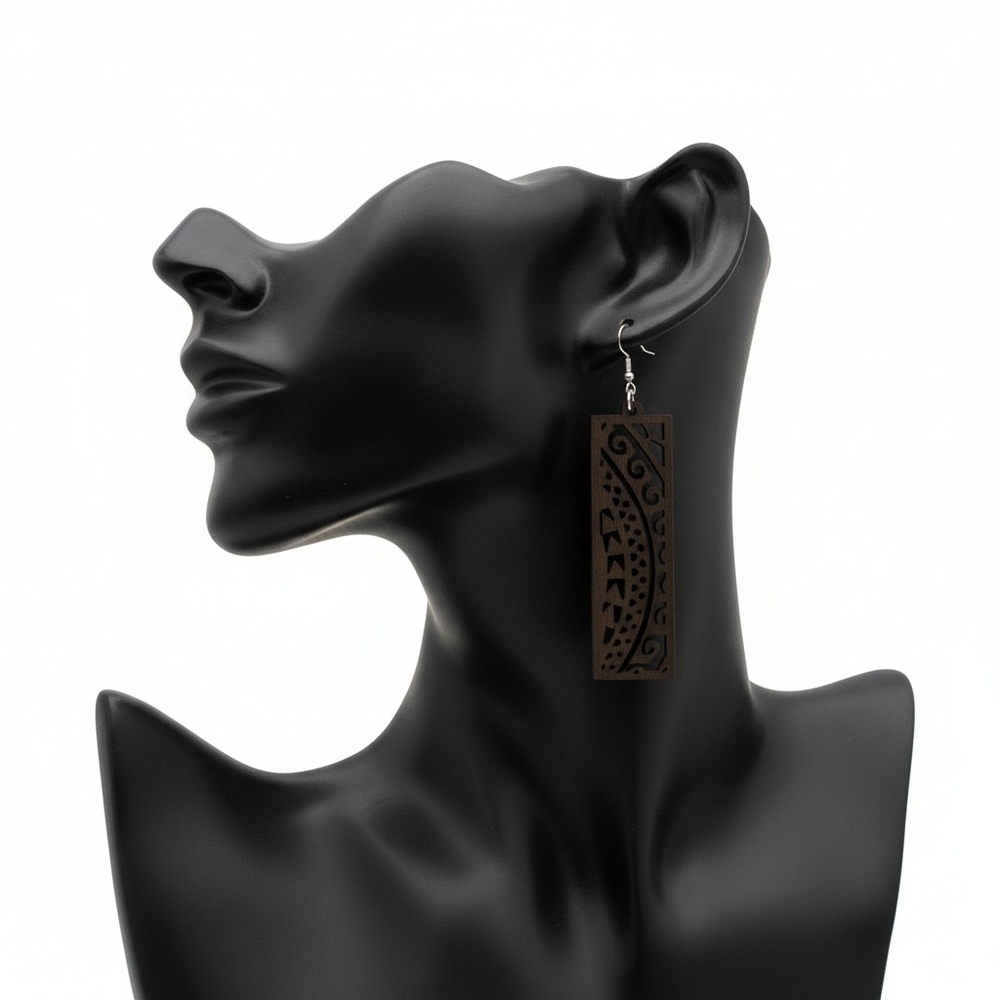 Two Towers ▪︎ Wood Enriched Laser Cut Earringz - Picture 14 of 15
